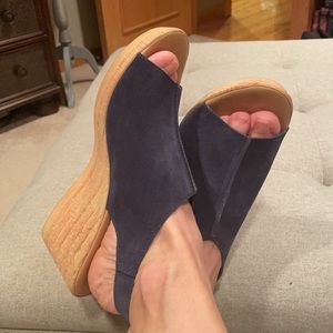 Mila Paoli navy suede wedges.Love the Velcro closure.Size 8.5.Very comfortable